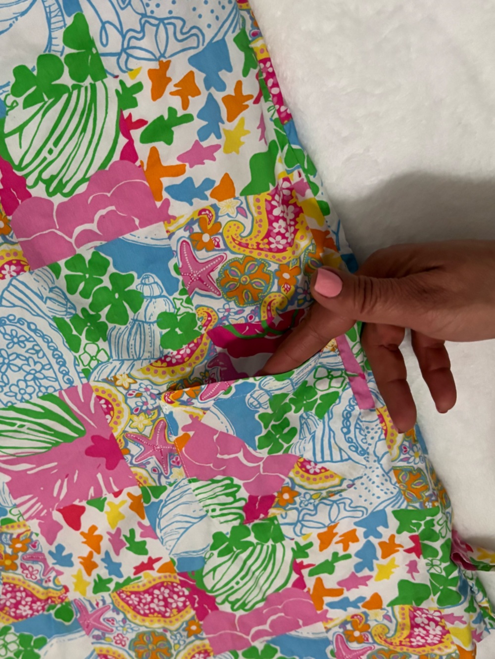 LILLY PULITZER Girls Colorful Patchwork Floral Tank Dress - Picture 5 of 12